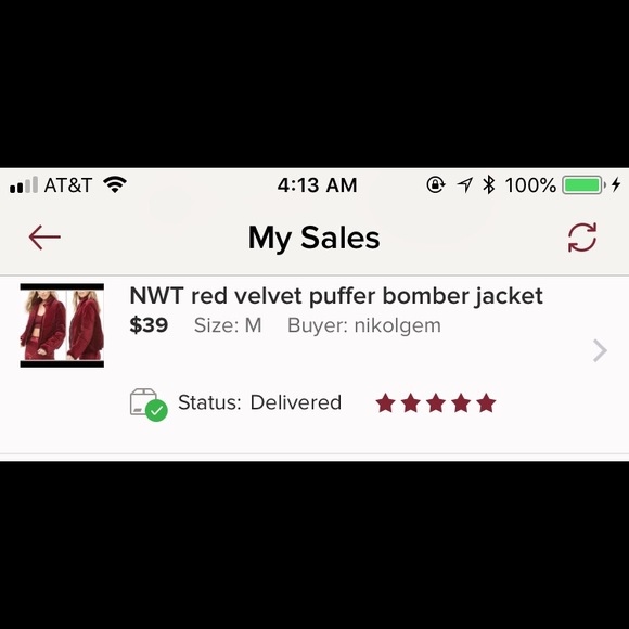 NWT red velvet puffer bomber jacket utility - Picture 4 of 4
